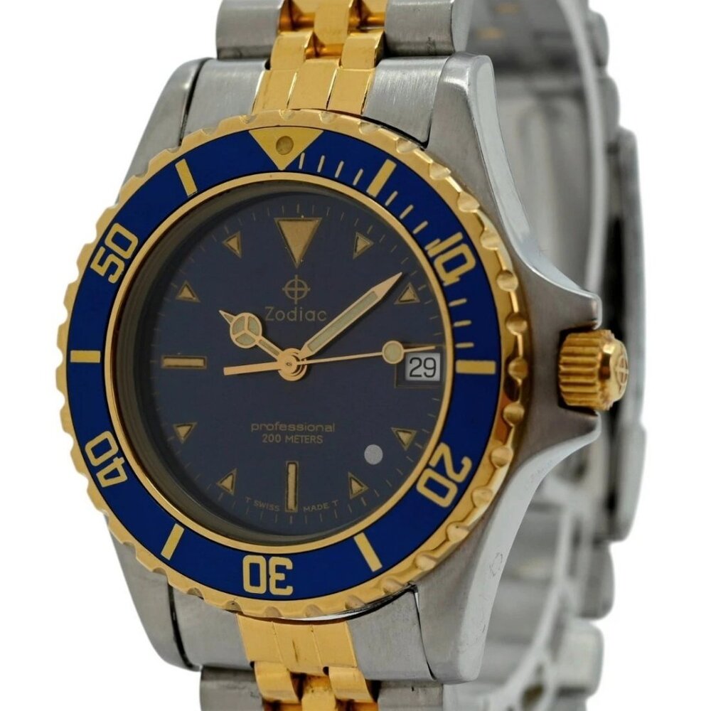 Zodiac 34mm Midsize Professional 200M Grey Dot TT Diver Watch